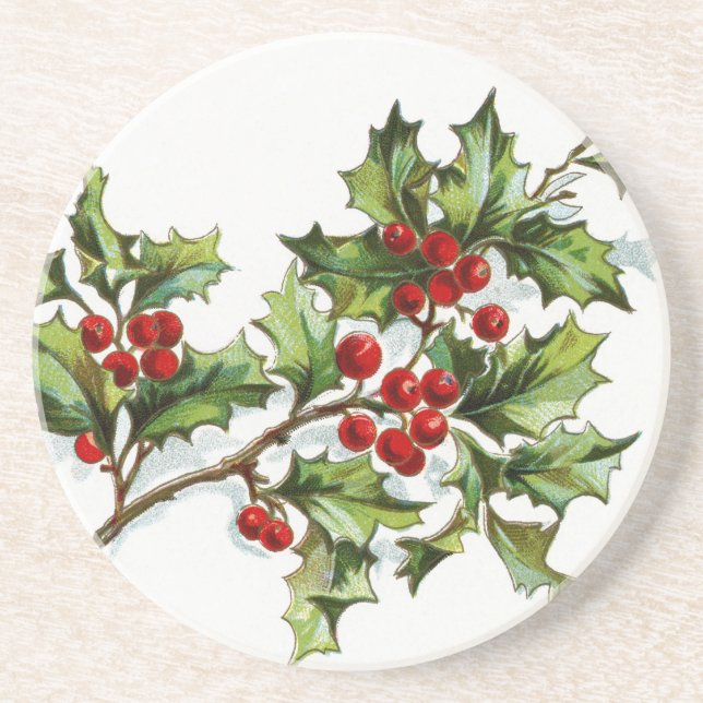 Holly Berries 001 Coaster (Front)