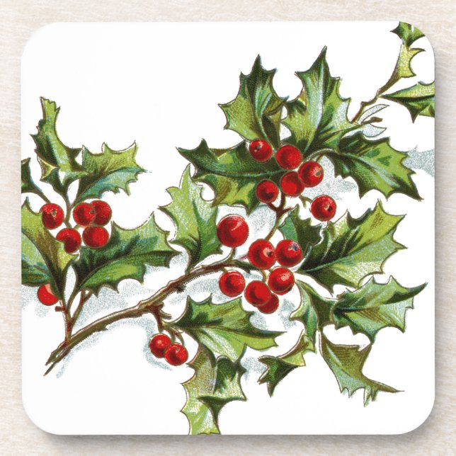 Holly Berries 001 Coaster (Front)