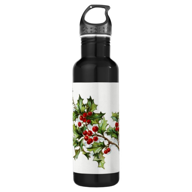 Holly Berries 002 710 Ml Water Bottle (Front)