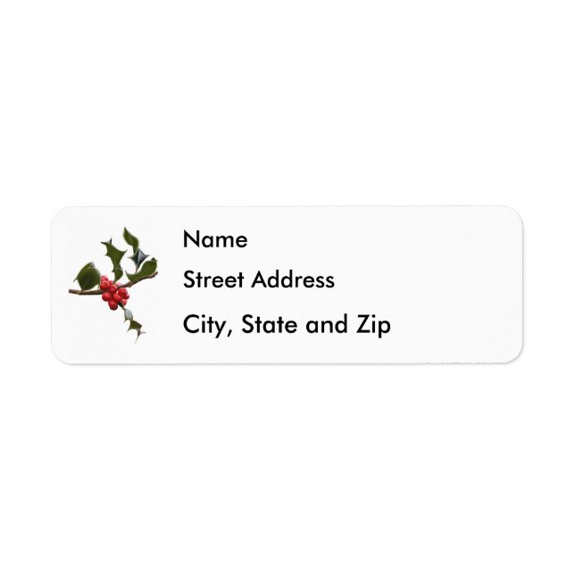 Holly Berries Address Label (Front)