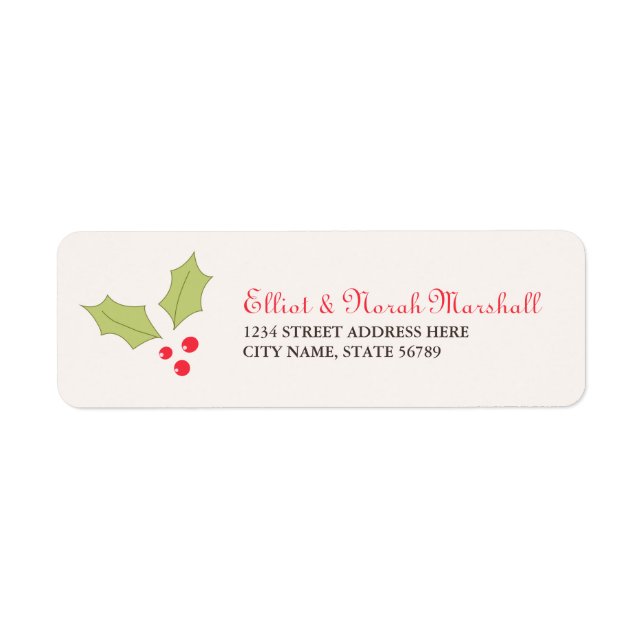 Holly Berries Address Labels (Front)