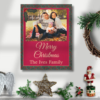 Holly Berries Christmas Canvas Print