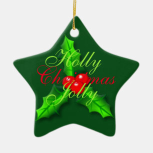 Holly berries Christmas Ceramic Tree Decoration