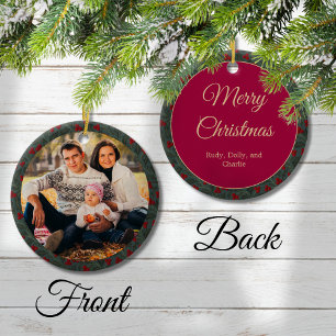 Holly Berries Christmas Ceramic Tree Decoration