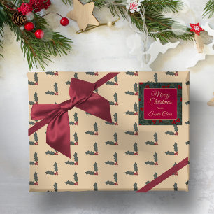 Holly Berries Christmas Wrapping Paper