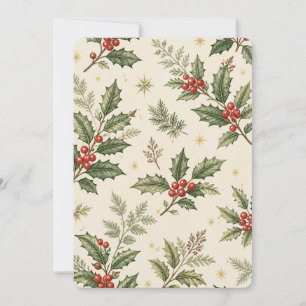 Holly & Berries Christmas Wrapping Paper   Classic Invitation