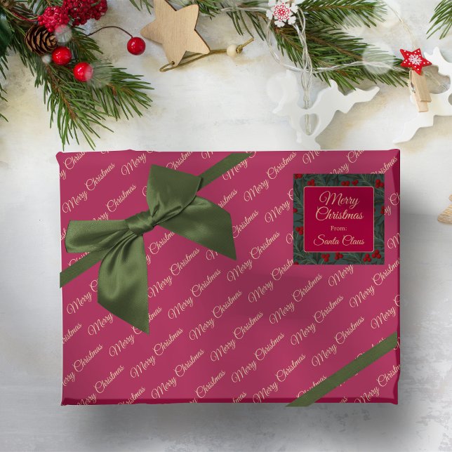Holly Berries Christmas Wrapping Paper Sheet (Creator Uploaded)