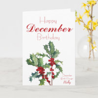 Holly Berries December Birthday