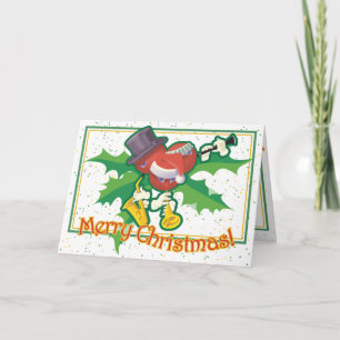 Holly Berries Dixieland Jazz Band Holiday Card