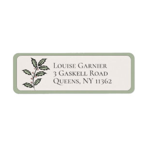 Holly Berries Holiday Green Border Rounded Corner