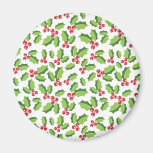 Holly Berries Holly Leaves Mistletoe Holiday Magnet