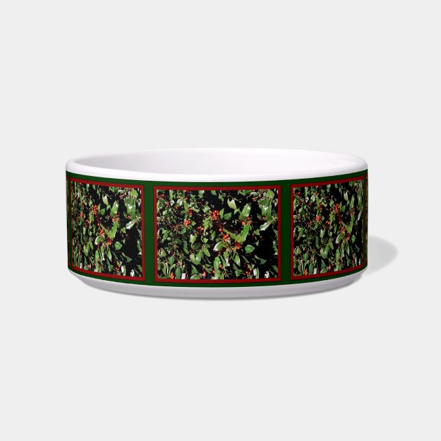 Holly & Berries Pet Bowl (Front)