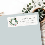 Holly Berries Pine Snow Christmas Wreath Address<br><div class="desc">If you need any further customisation please feel free to message me on yellowfebstudio@gmail.com.</div>
