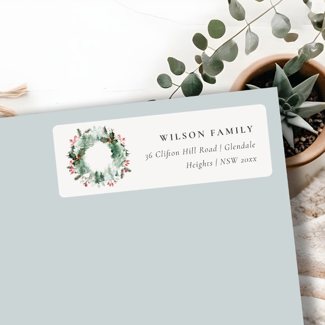 Holly Berries Pine Snow Christmas Wreath Address (Creator Uploaded)