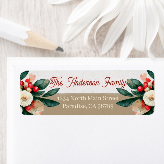Holly Berries Return Address Labels (Insitu)