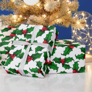 Holly Berries Wrapping Paper