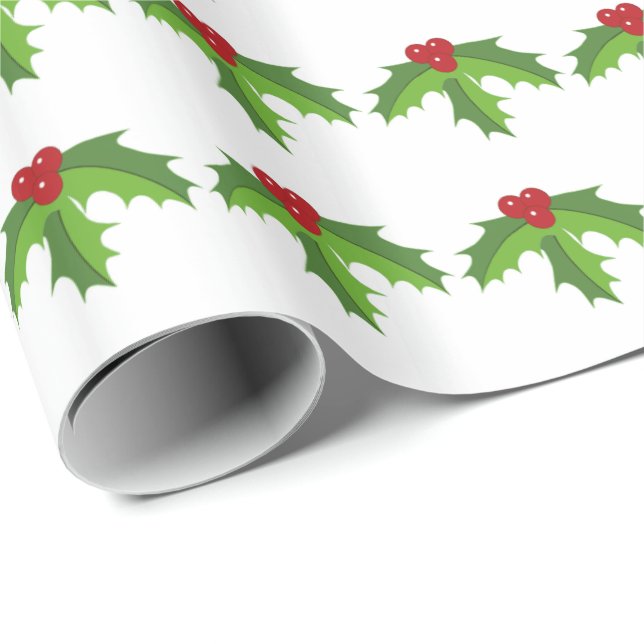 Holly Berries Wrapping Paper (Roll Corner)