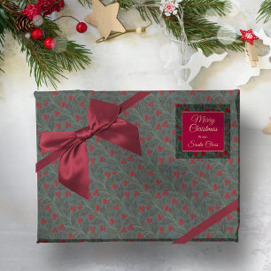 Holly Berries Wrapping Paper Sheet