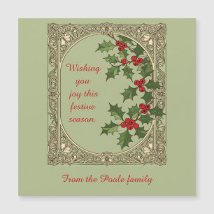 Holly Berry Art Nouveau Christmas Border
