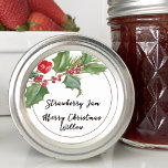 Holly Berry Blank Classic Round Sticker<br><div class="desc">Christmas holly & berry blank sticker label. Write your spice,  baked good,  canning or whatever you wish with a Sharpie.</div>