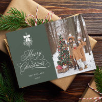 Holly Berry Bouquet Christmas Photo Green Flat