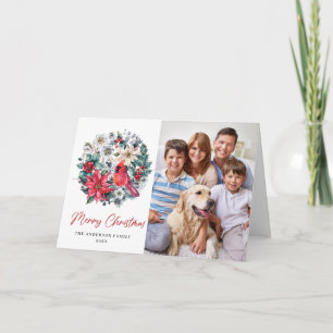 Holly Berry Cardinal Christmas Corporate Greeting Holiday Card