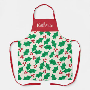 Holly Berry Christmas All-Over Print Apron