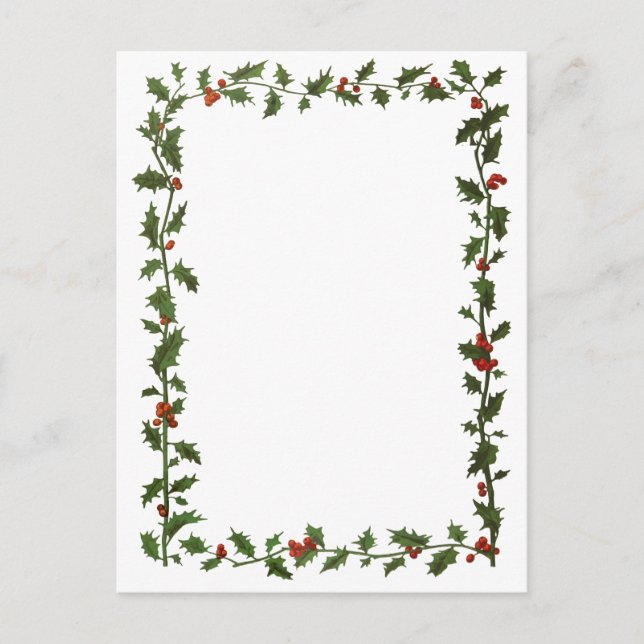 Holly Berry Christmas Border Holiday (Front)