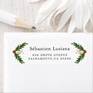 Holly Berry Christmas Holiday Return Address