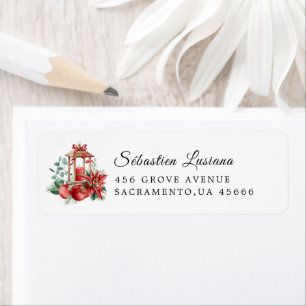 Holly Berry Christmas Holiday Return Address
