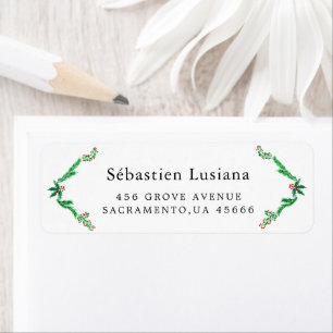 Holly Berry Christmas Holiday Return Address