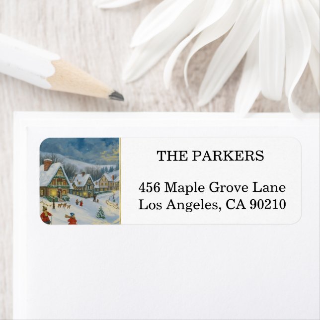 Holly Berry Christmas Holiday Return Address Label (Insitu)