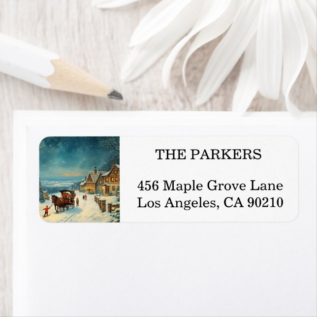 Holly Berry Christmas Holiday Return Address Label (Insitu)