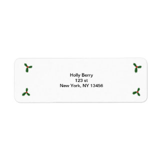 Holly Berry Christmas Return Label