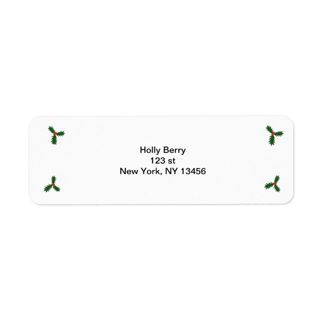 Holly Berry Christmas Return Label (Front)