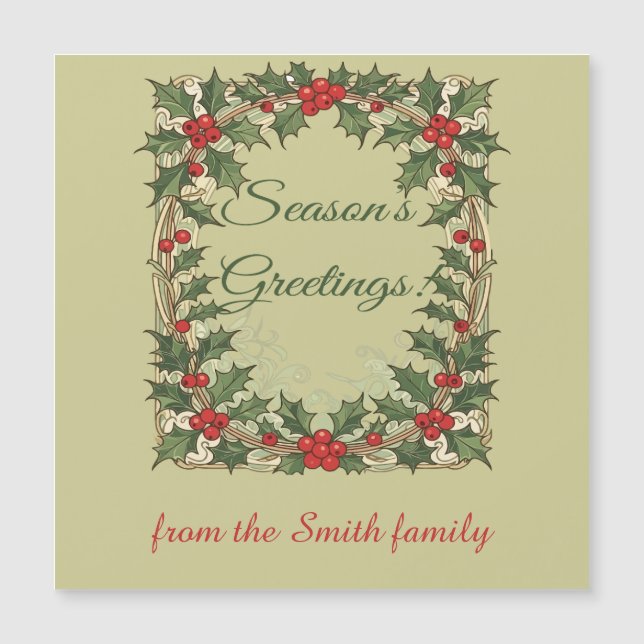 Holly Berry Decorative Season's Greetings (Front)