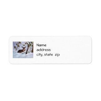 Holly Berry Deer Return Address Labels