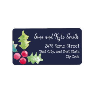 Holly Berry Mailing Address Labels