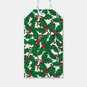 Holly berry on white gift tags