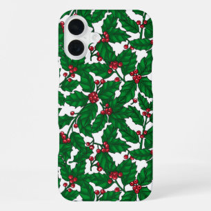 Holly berry on white iPhone 16 plus case
