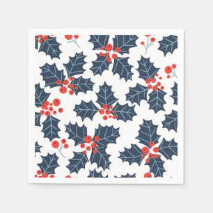 Holly berry on white napkin