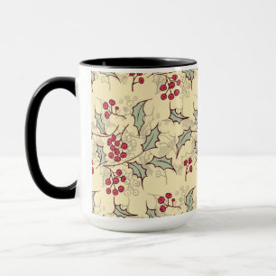 Holly berry pattern design mug