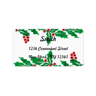 Holly Berry Return Address Label