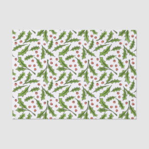 Holly Berry Sprig Pattern Tissue Paper