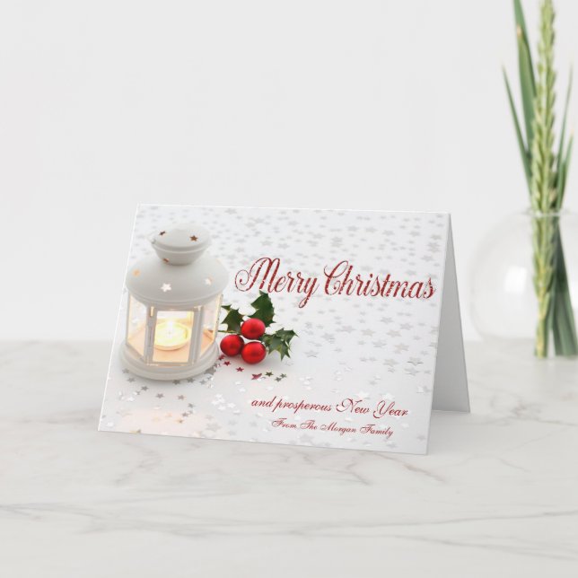 Holly Berry,Stars  Company Holiday Card (Front)