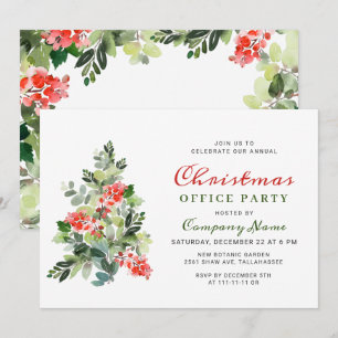 Holly Berry Tree Corporate Christmas Party HOLIDAY Invitation