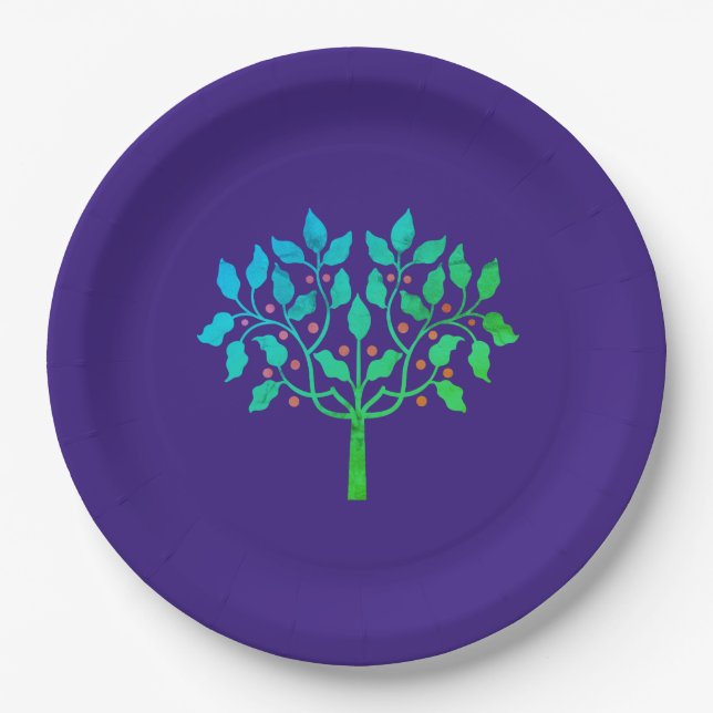 Holly berry tree paper plate (Front)