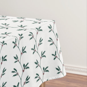Holly Berry vines Christmas tablecloth