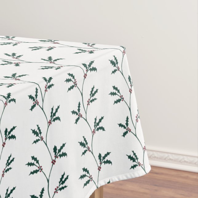 Holly Berry vines Christmas tablecloth (In Situ)