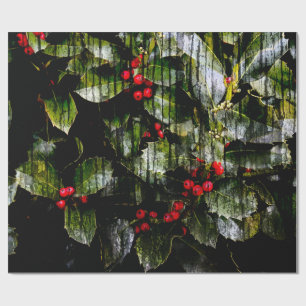 Holly Berry Wrapping Paper, 30" x 6' Wrapping Paper